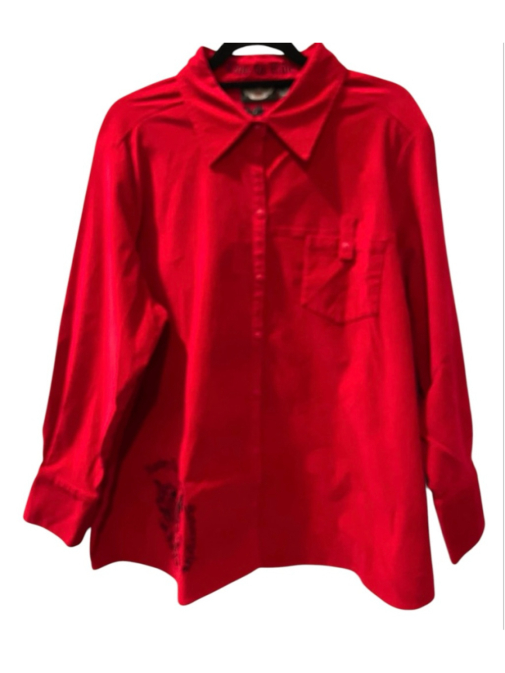Harley Davidson NWOT Red Corduroy Lion Embroidered Crest Shirt Size 3XL Biker